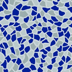 Terrazzo modern trendy colorful seamless pattern.Abstract creative backdrop with chaotic small pieces irregular shapes. Ideal for wrapping paper,textile,print,wallpaper,terrazzo flooring.Blue, gray