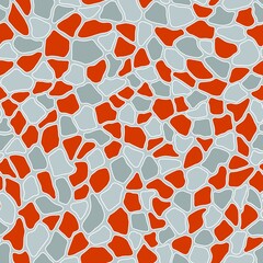 Terrazzo modern trendy colorful seamless pattern.Abstract creative backdrop with chaotic small pieces irregular shapes. Ideal for wrapping paper,textile,print,wallpaper,terrazzo flooring.Red, gray