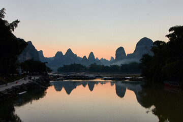 Sonnenuntergang Xingping am Li River
