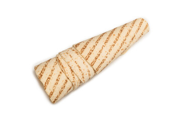 Grilled pitta bread isolated on white background.