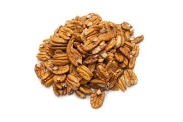 Pecan-nut isolated on white background.