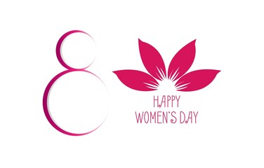 Obraz premium Greeting card with pink rose petals. 8 march - happy women's day 