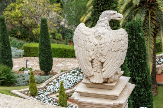 Eagle statue in the Bahai gardens