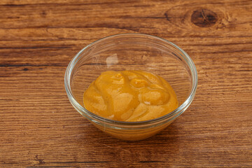 Mustard sauce in the bowl