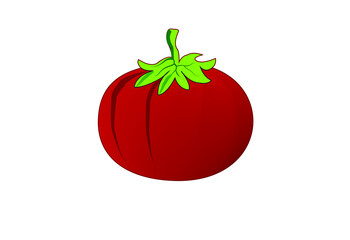 red tomato isolated on white
