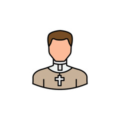 avatar priest outline icon. Signs and symbols can be used for web logo mobile app UI UX