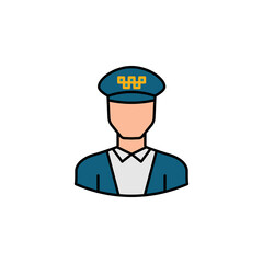 avatar taxi driver outline icon. Signs and symbols can be used for web logo mobile app UI UX