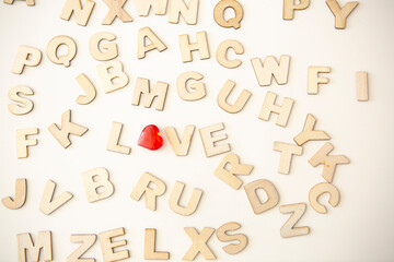 wooden alphabet soup including the word "love" and "amor"