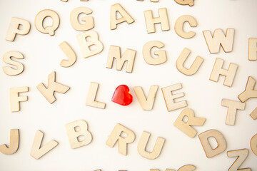 wooden alphabet soup including the word 