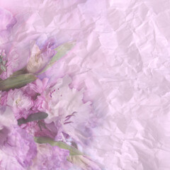 floral pattern background on pink paper background