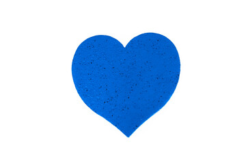 blue cork heart on white background