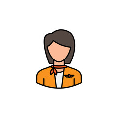 Obraz premium avatar stewardess outline icon. Signs and symbols can be used for web logo mobile app UI UX