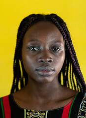 Young black African woman closeup nice portrait