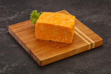 Marble cheese brick over board
