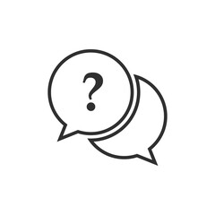 Question answer sign icon. Q&A symbol. Classic flat icon. Colored circles.