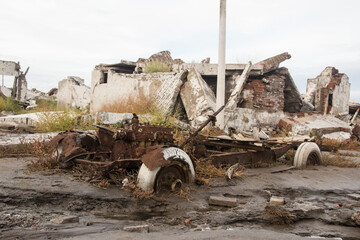 Fototapeta premium Restos de ruinas de Epecuen, Buenos Aires.