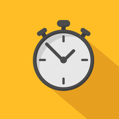 Stopwatch flat icon isolated on white background.