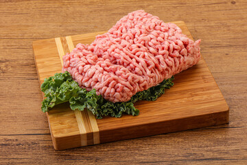 Raw pork minced meat for cooking