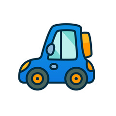 Cartoon cute blue car. Icon. Vector EPS 10