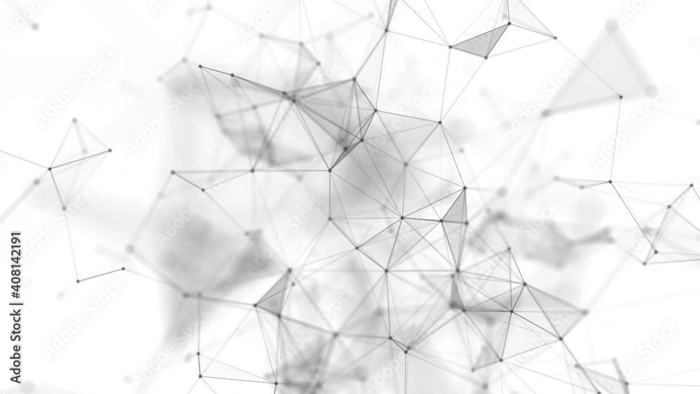 Poster digital white background with dots and lines. big data visualization. network connection structure. 