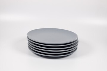 White and Black Round Plate