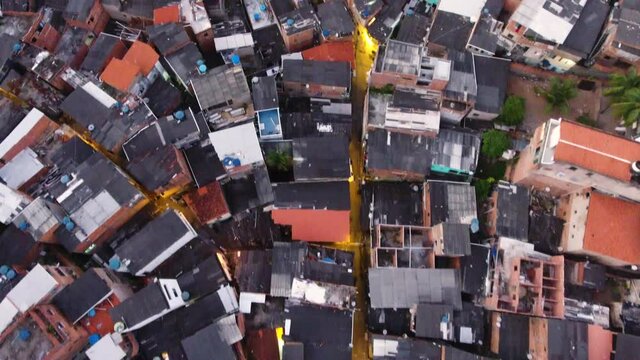 Drone of favela in Salvador, Bahia, Brazil. Boca do Rio 