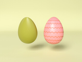 3D Illustration. Easter eggs on isolated background.