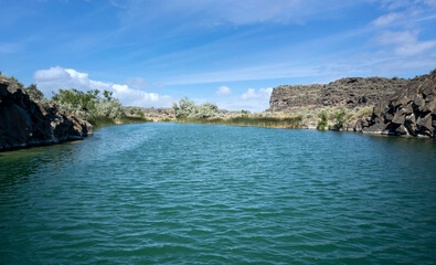 Naklejka premium Lovely Lake Dierkes sparkling in the summer air in Idaho
