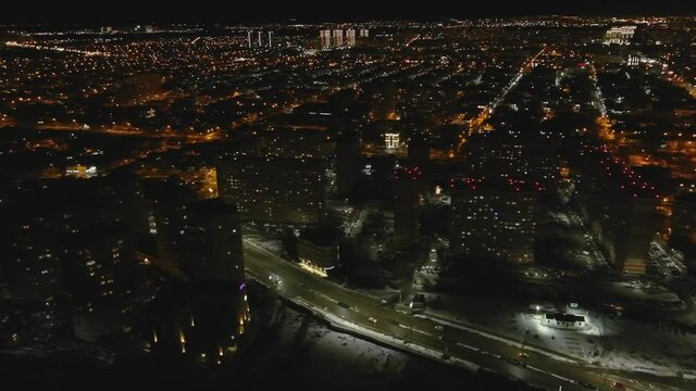 night city krasnodar bridge over the river night traffic cinematic video moon reflection