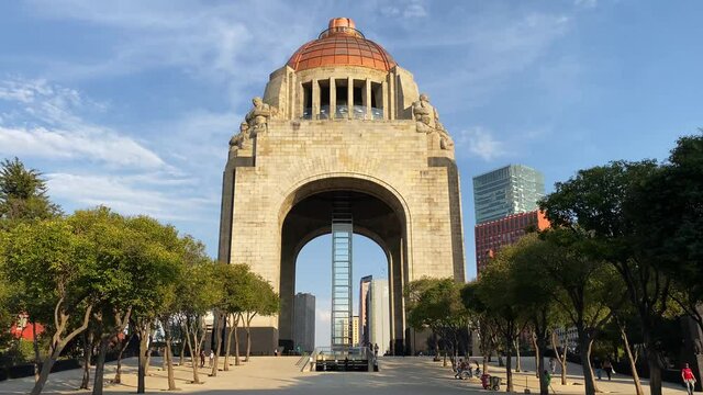 The historic Monument to the Revolution, located in Republic square, is seen during a sunny afternoon in downtown Mexico City, Mexico.
