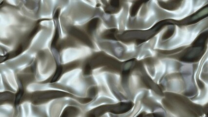 Wavy endless video background in silver color. Loops automatically. Rendering. Computer graphics. Well suited for dynamic footage and long intros