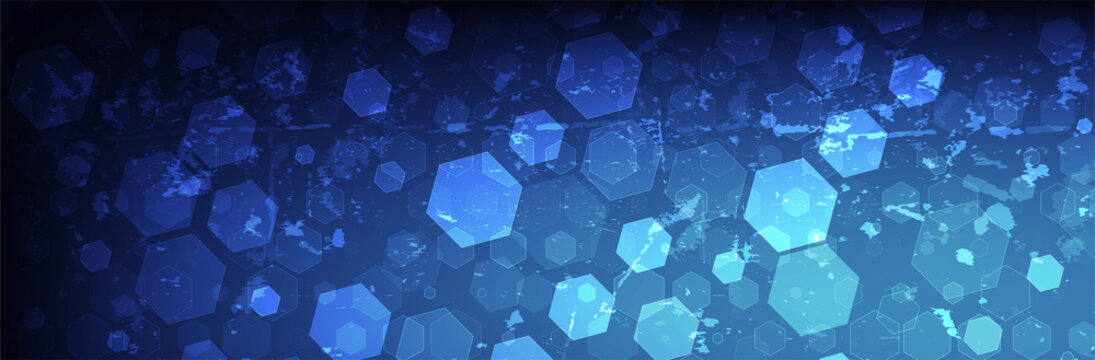 Futuristic Hexagon background. Abstract Hexagonal shapes. Blue vector illustration