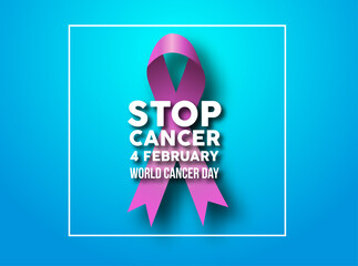 World Cancer Day Poster Or Banner illustration Background 4 February