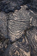 Diseños de lava. Ecuador. Parque Nacional de las Islas Galapagos.