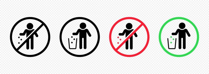 Do not litter icon. Keep area clean concept. Vector on isolated white background. EPS 10