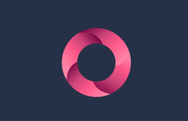 O blue pink alphabet letter logo for branding and business. Gradient design for creative use in icon lettering