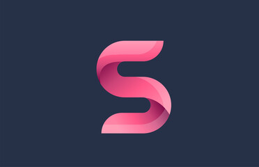S blue pink alphabet letter logo for branding and business. Gradient design for creative use in icon lettering
