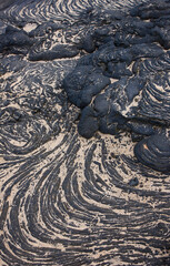 Diseños de lava. Ecuador. Parque Nacional de las Islas Galapagos.