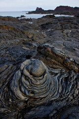 Diseños de lava. Ecuador. Parque Nacional de las Islas Galapagos.