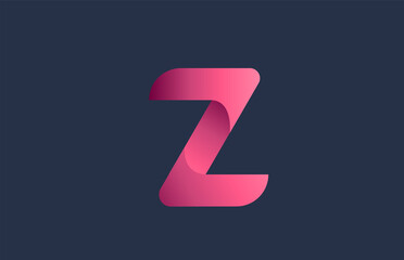 Z blue pink alphabet letter logo for branding and business. Gradient design for creative use in icon lettering
