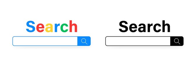 Browser search bar for UI. Internet window. Vector on isolated white background. EPS 10