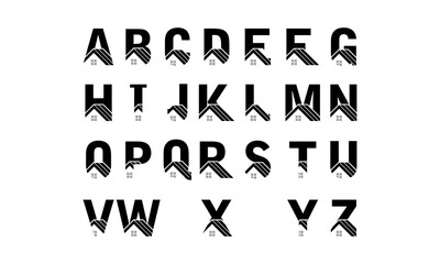 Logo designs in vectors for construction, home, real estate, buildings, properties. Awesome trendy professional logo design template.