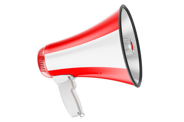 Megaphone with Austrian flag, 3D rendering