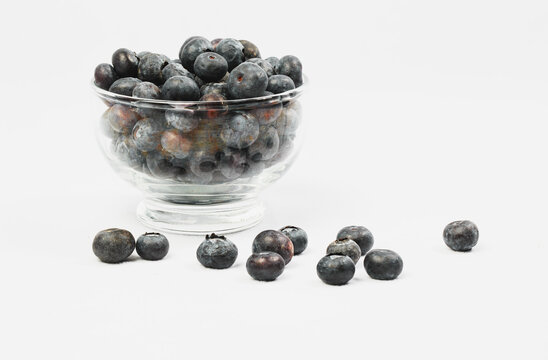Bluberries in a Glass Bowl