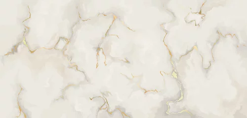 Photo sur Plexiglas Marbre Fond de texture réaliste en marbre doré vectoriel. Conception de marbrure blanche de luxe pour bannière, invitation, papier peint, en-têtes