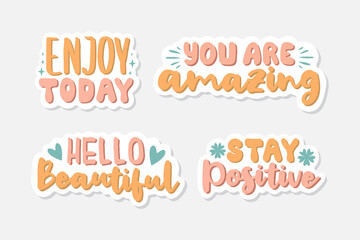 Fototapeta premium set of motivational quotes lettering vector