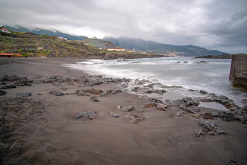 Los Cancajos black beach in the South of La Palma island Canary islands Spain