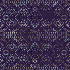 Geometric kilim ikat pattern with grunge texture
