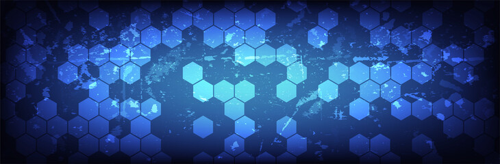 Obraz na płótnie Canvas Abstract Hexagon background. Distorted honeycomb pattern. Futuristic vector illustration