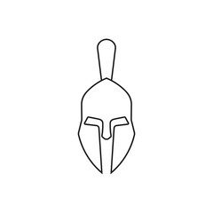 Spartan helmet icon. Vector. Line style.